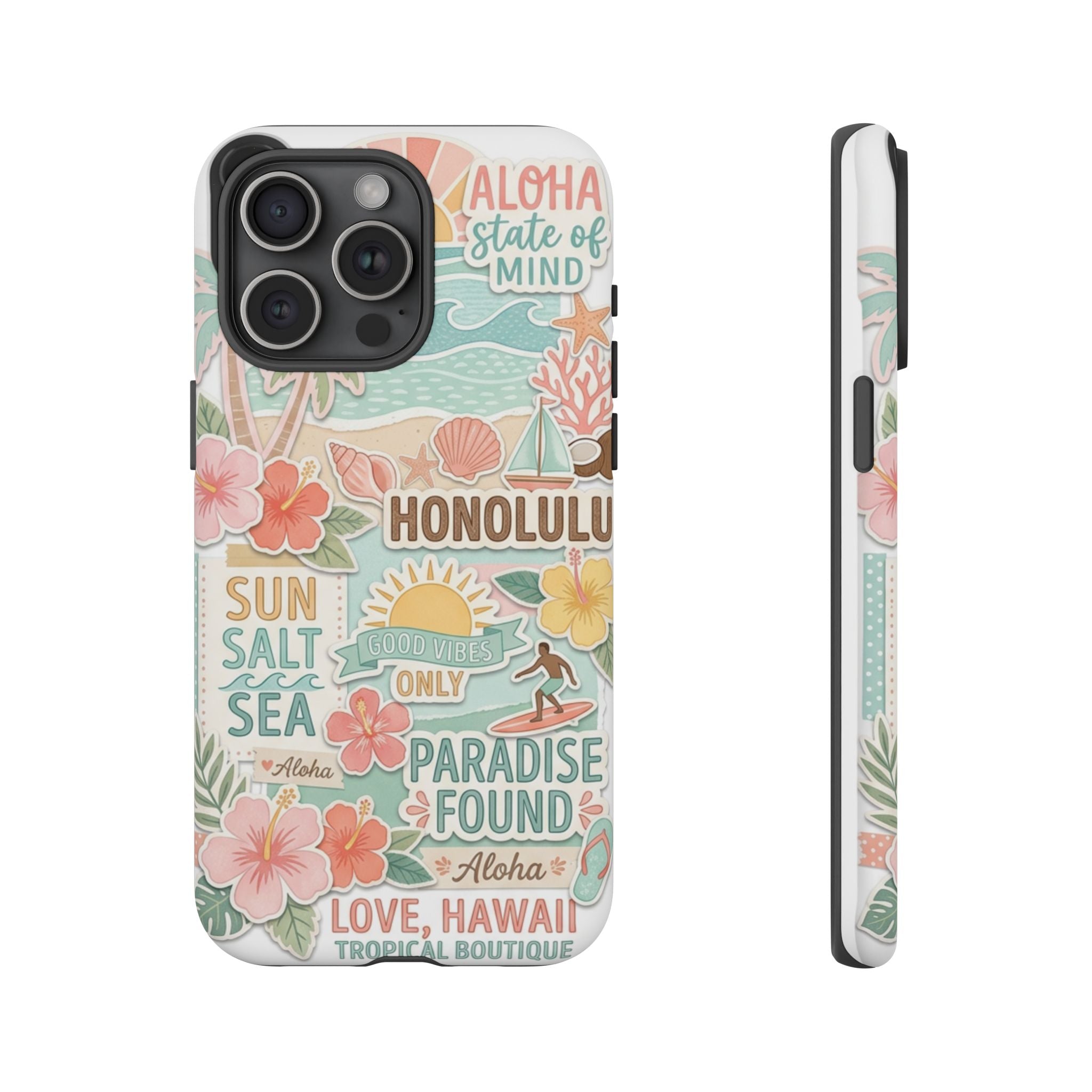 Hawaii Beach Collage Phone Case | Tropical Honolulu Floral Paradise