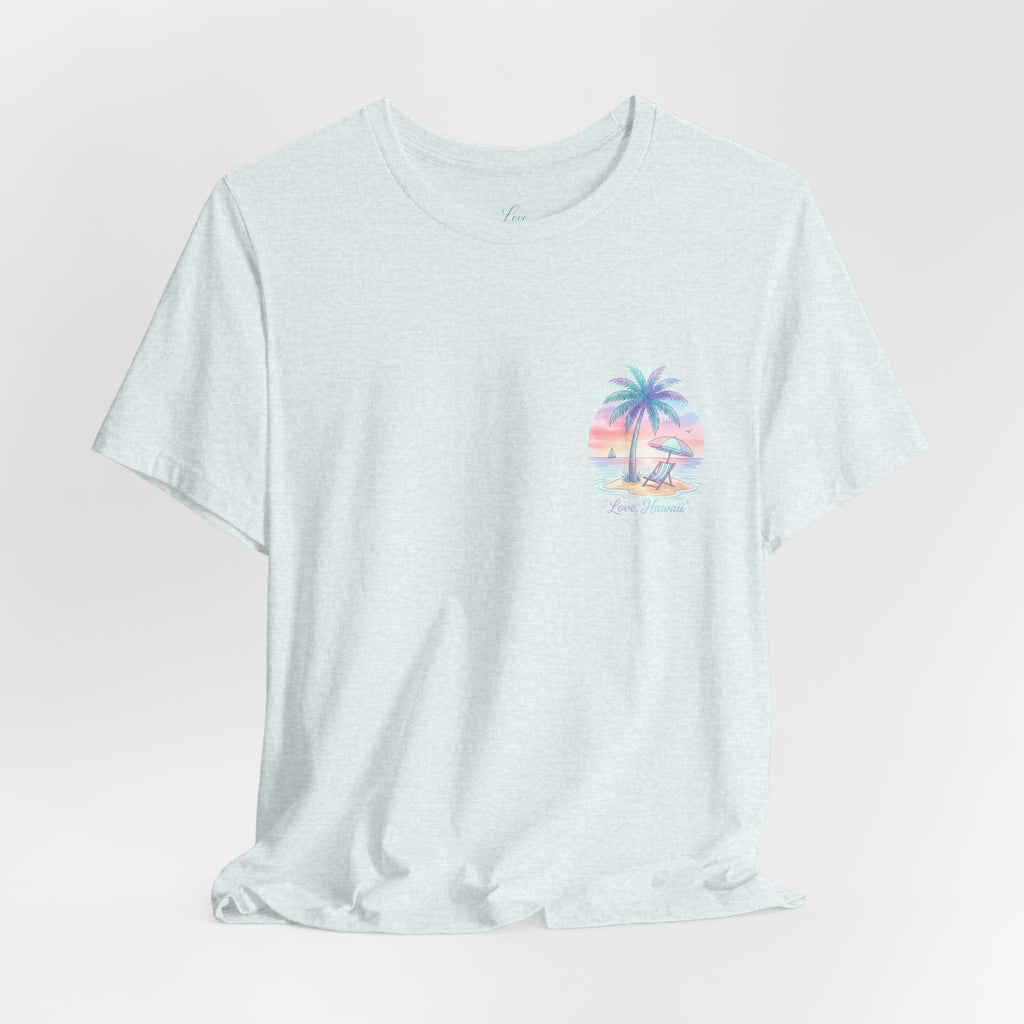 T-Shirt — Lanikai Hawaii Pastel Beach Palm Graphic Tee