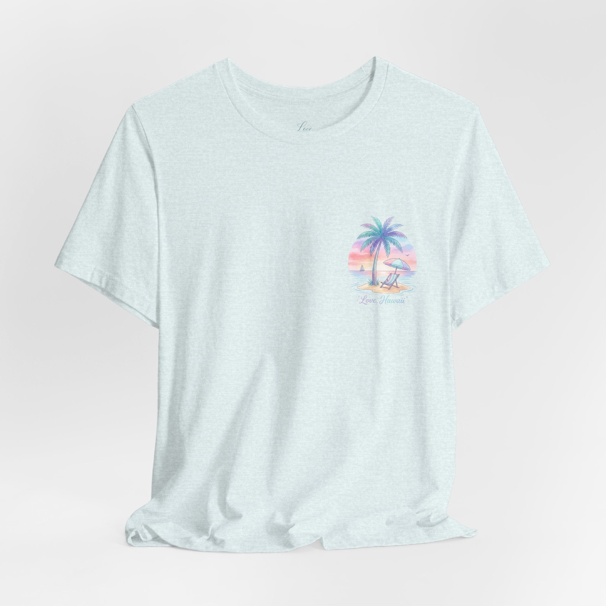 T-Shirt — Lanikai Hawaii Pastel Beach Palm Graphic Tee