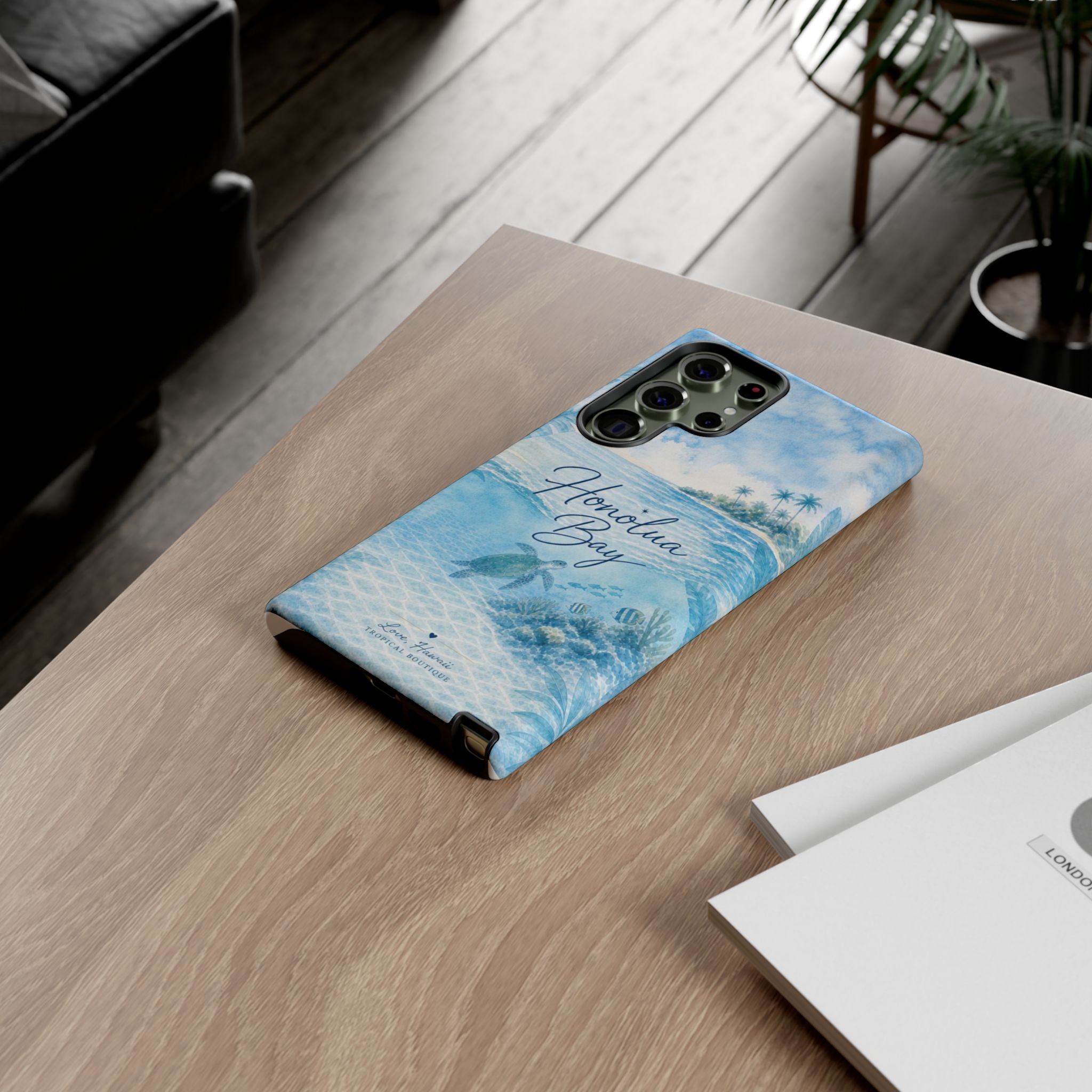 Honolua Bay Hawaii Tough Case | Sea Turtle Ocean Art | Tropical Watercolor Phone Cover