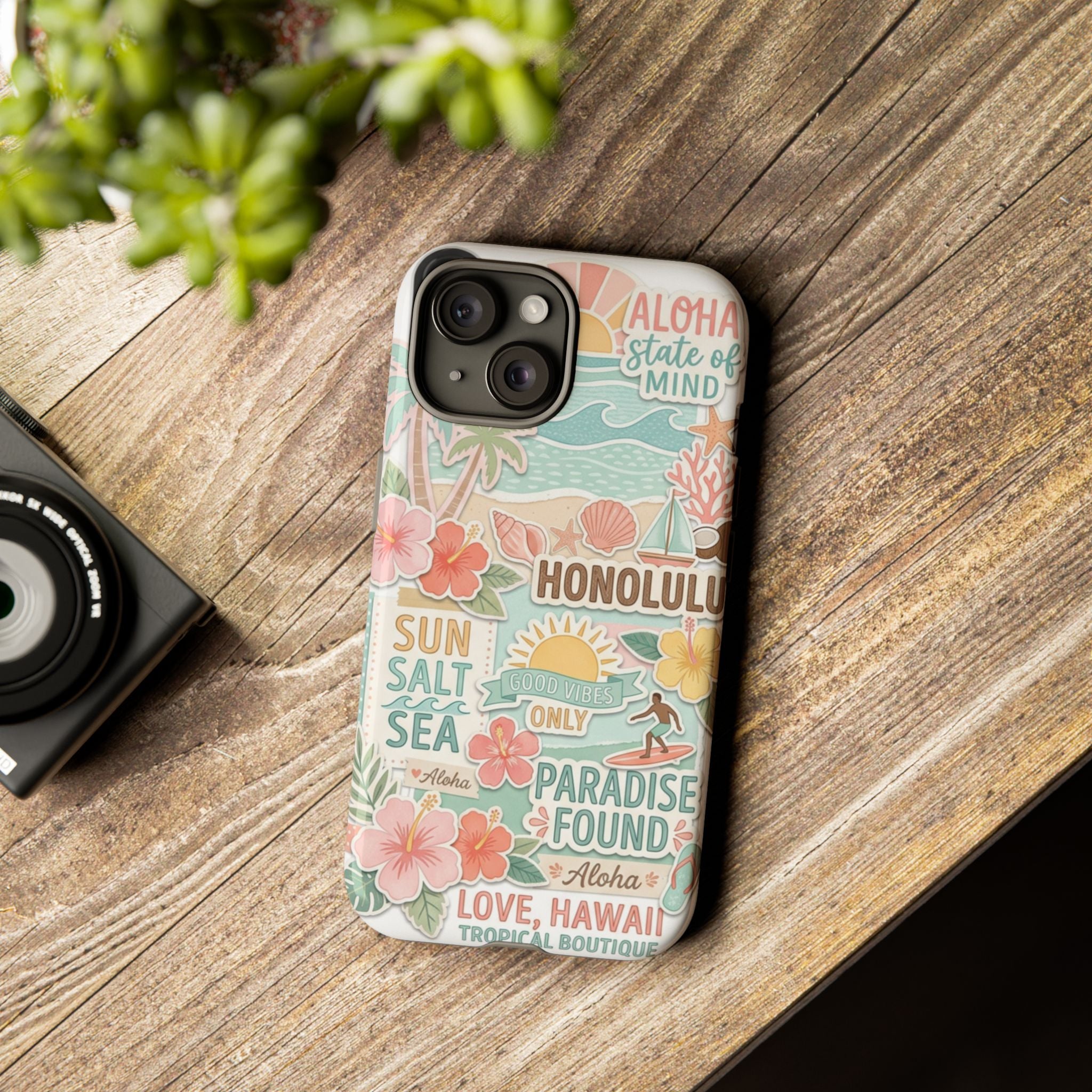 Hawaii Beach Collage Phone Case | Tropical Honolulu Floral Paradise