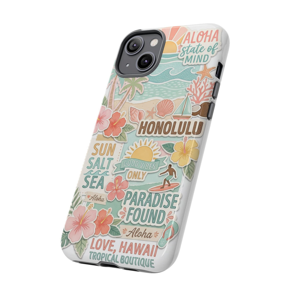 Hawaii Beach Collage Phone Case | Tropical Honolulu Floral Paradise