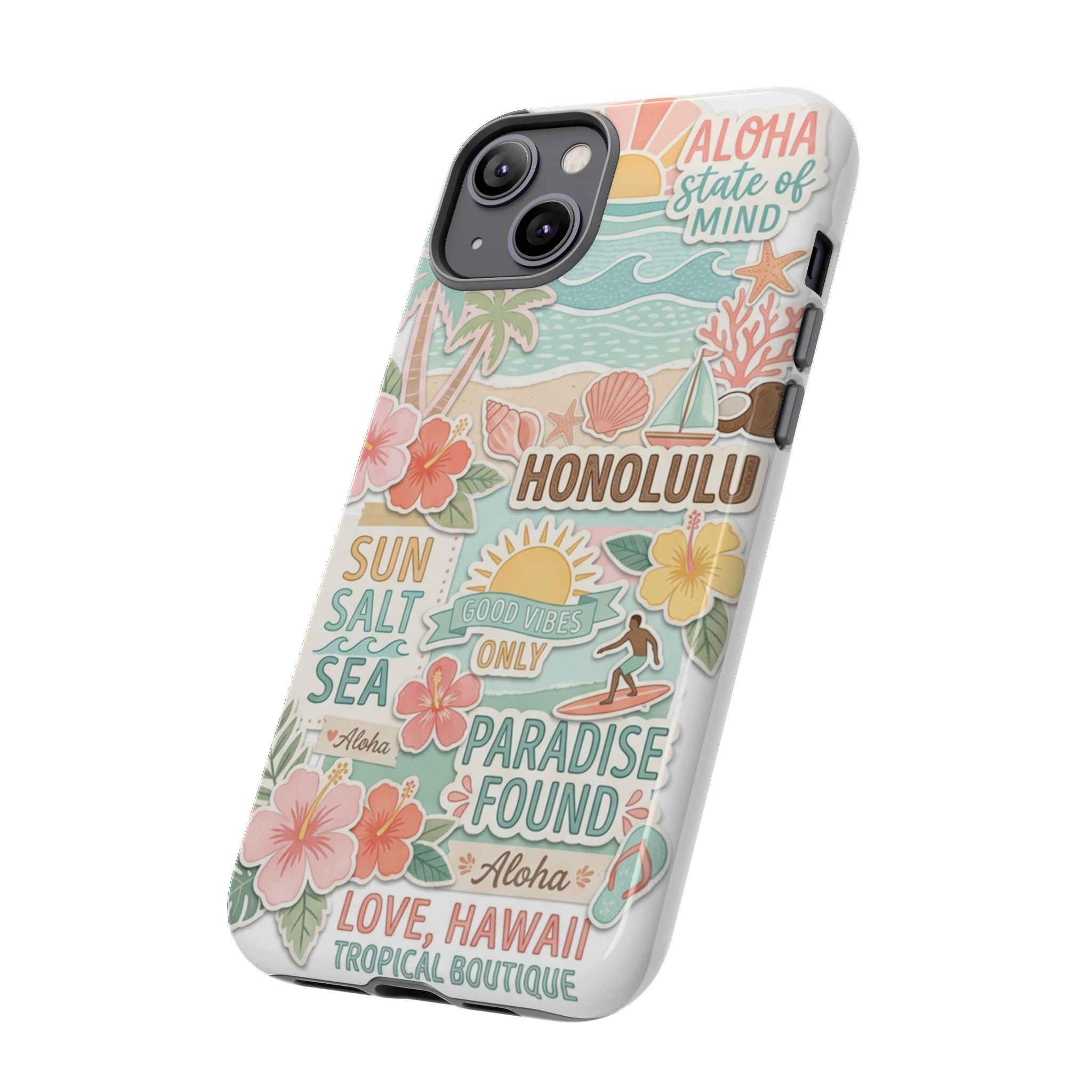 Hawaii Beach Collage Phone Case | Tropical Honolulu Floral Paradise