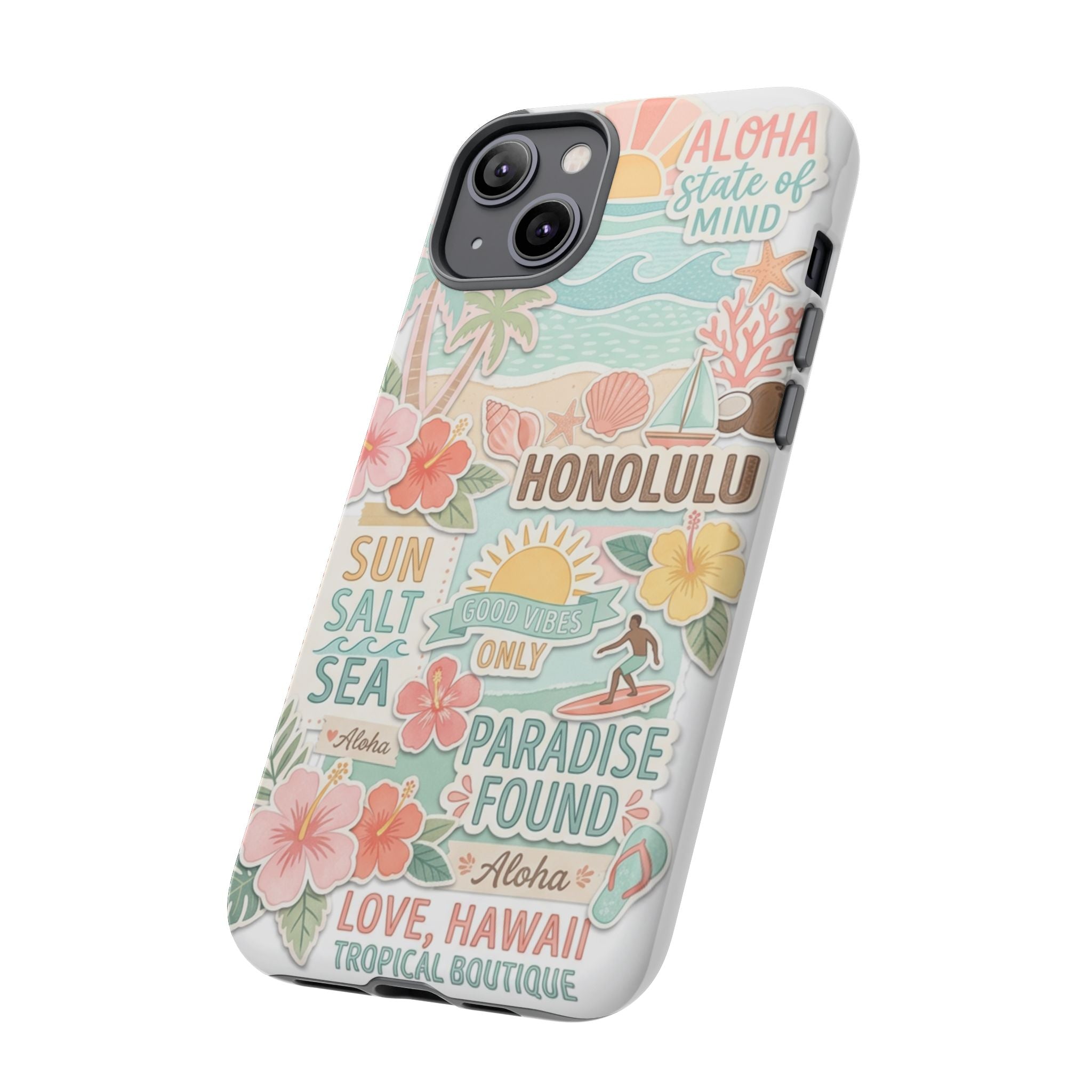 Hawaii Beach Collage Phone Case | Tropical Honolulu Floral Paradise