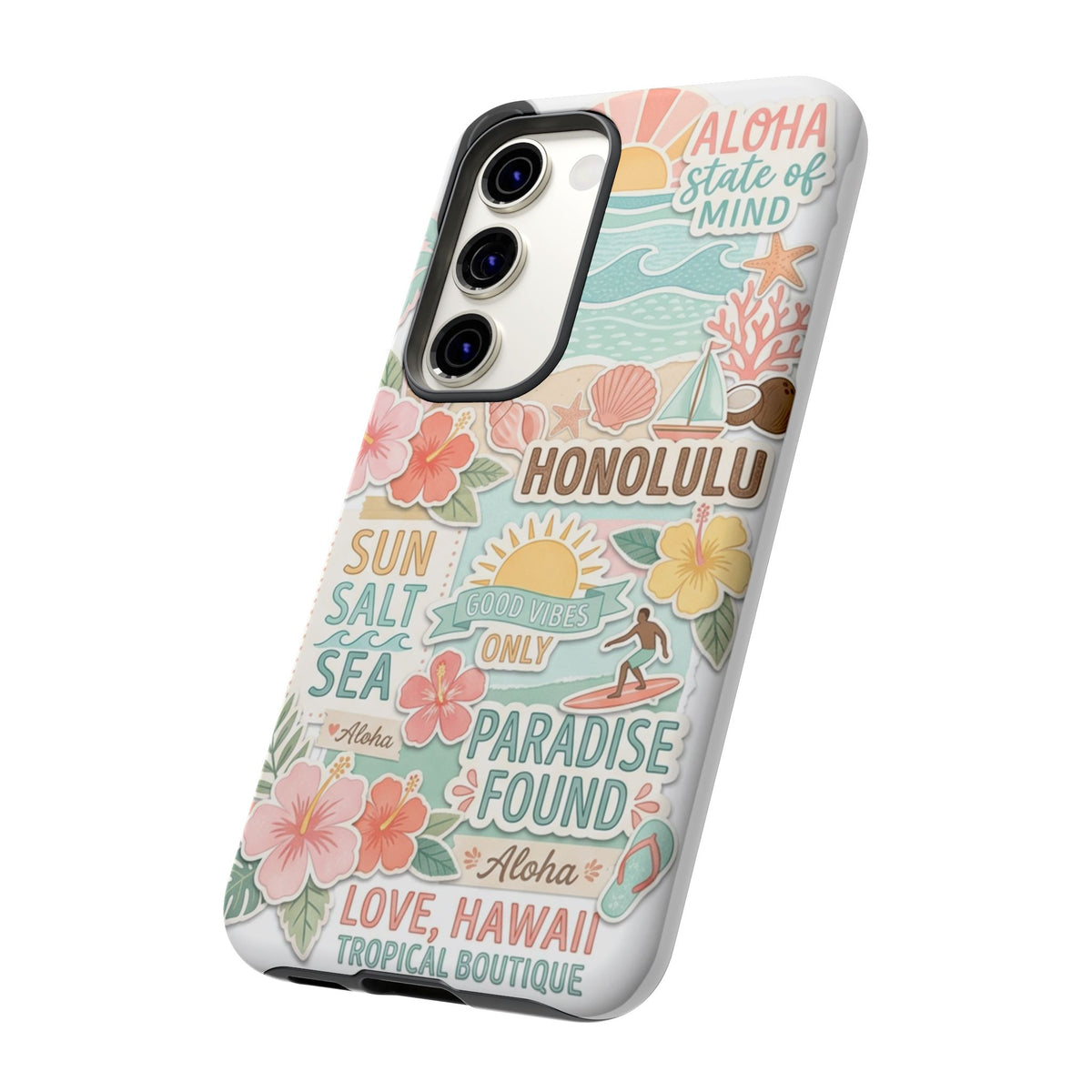 Hawaii Beach Collage Phone Case | Tropical Honolulu Floral Paradise