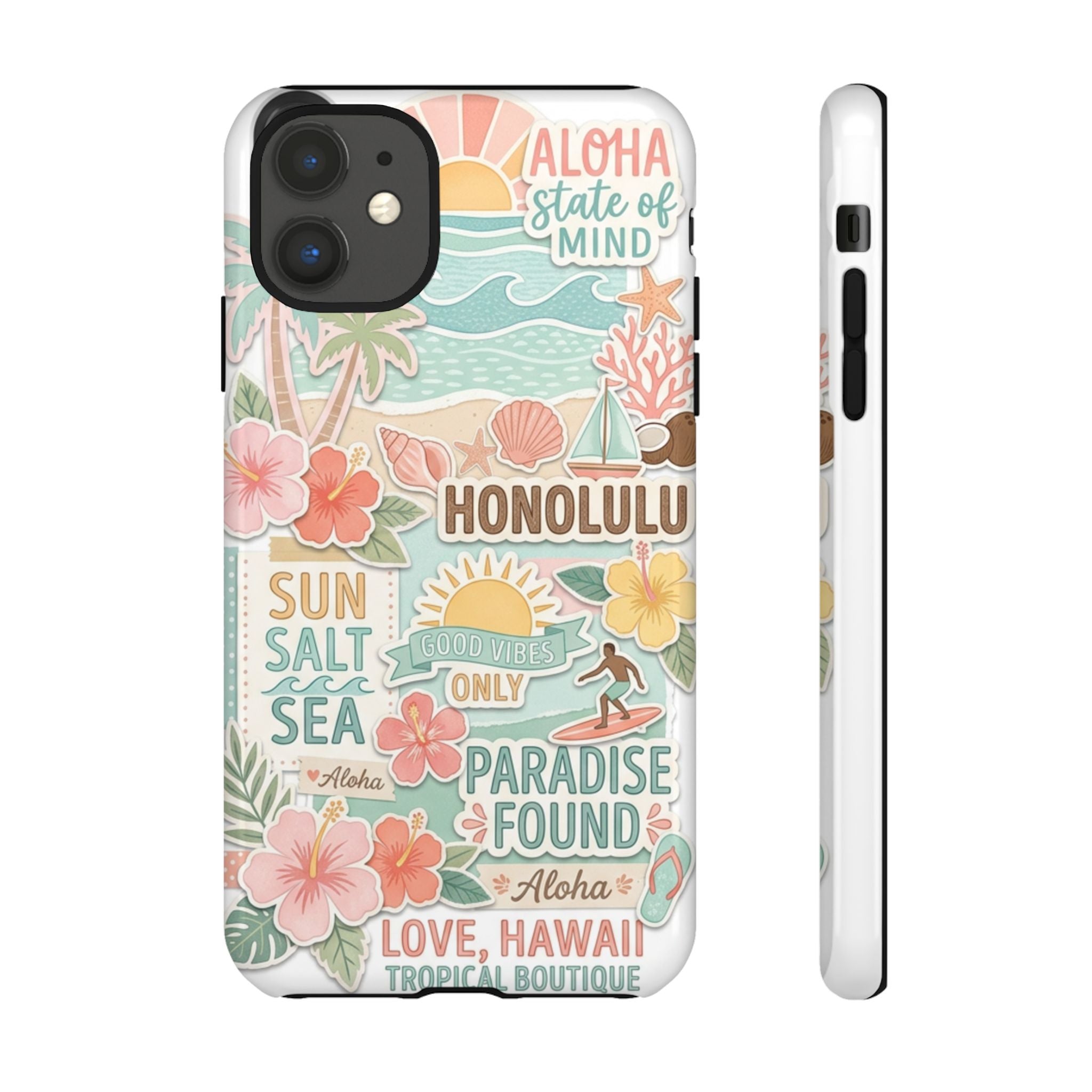 Hawaii Beach Collage Phone Case | Tropical Honolulu Floral Paradise