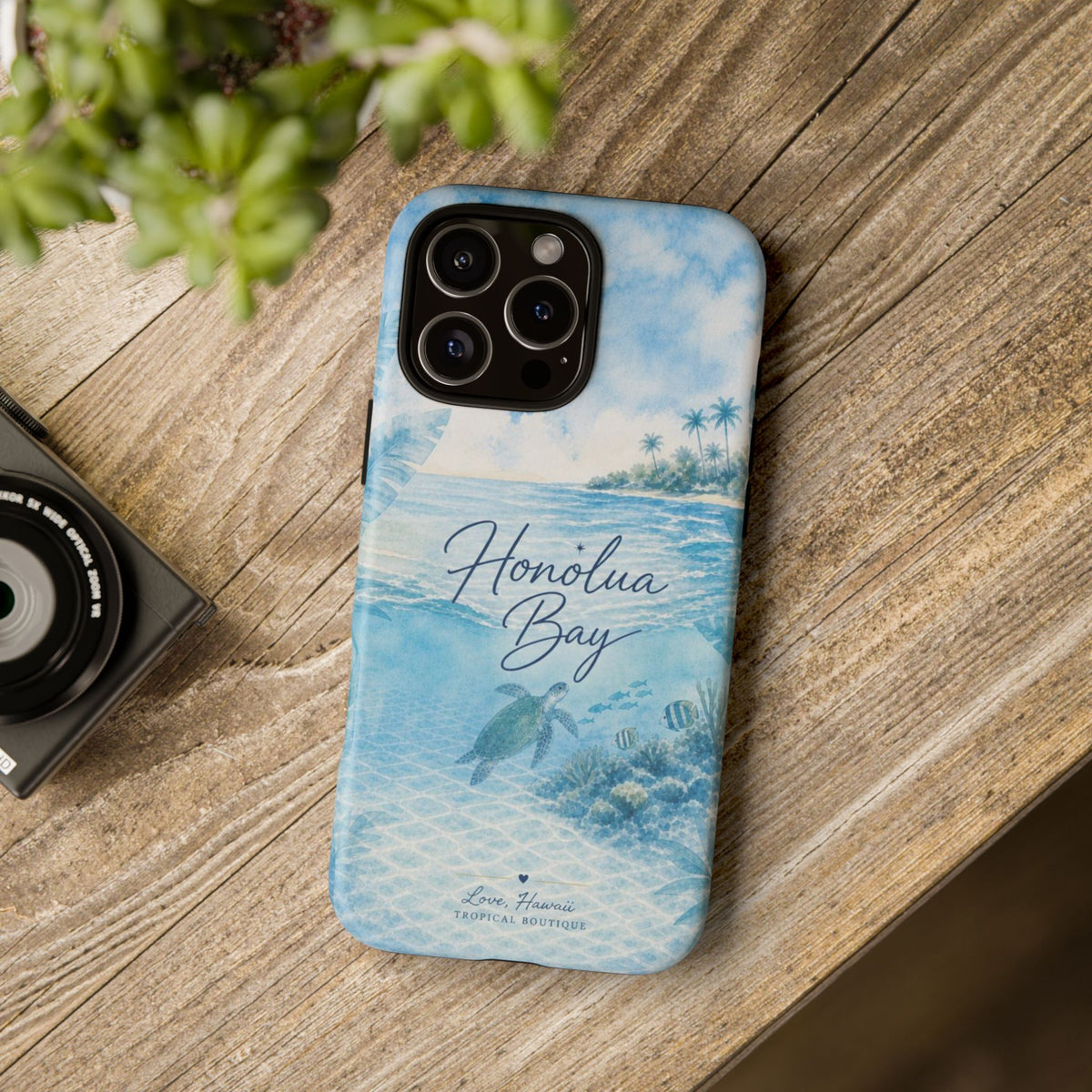 Honolua Bay Hawaii Tough Case | Sea Turtle Ocean Art | Tropical Watercolor Phone Cover