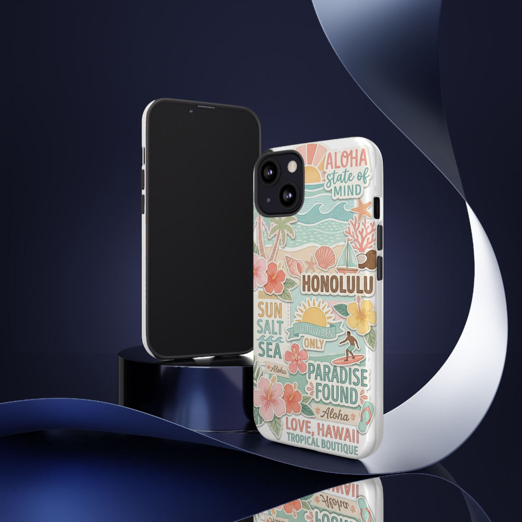 Hawaii Beach Collage Phone Case | Tropical Honolulu Floral Paradise