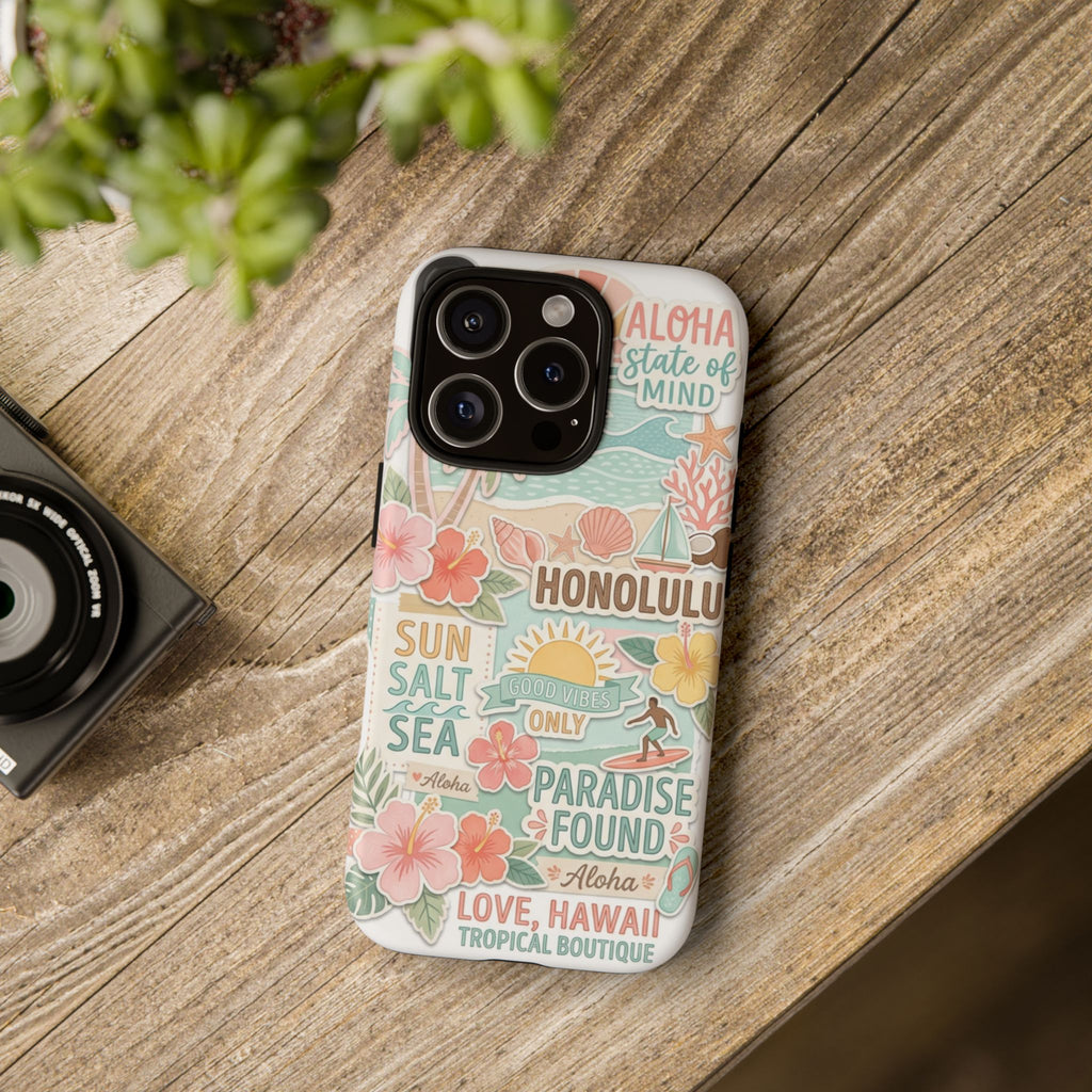 Hawaii Beach Collage Phone Case | Tropical Honolulu Floral Paradise