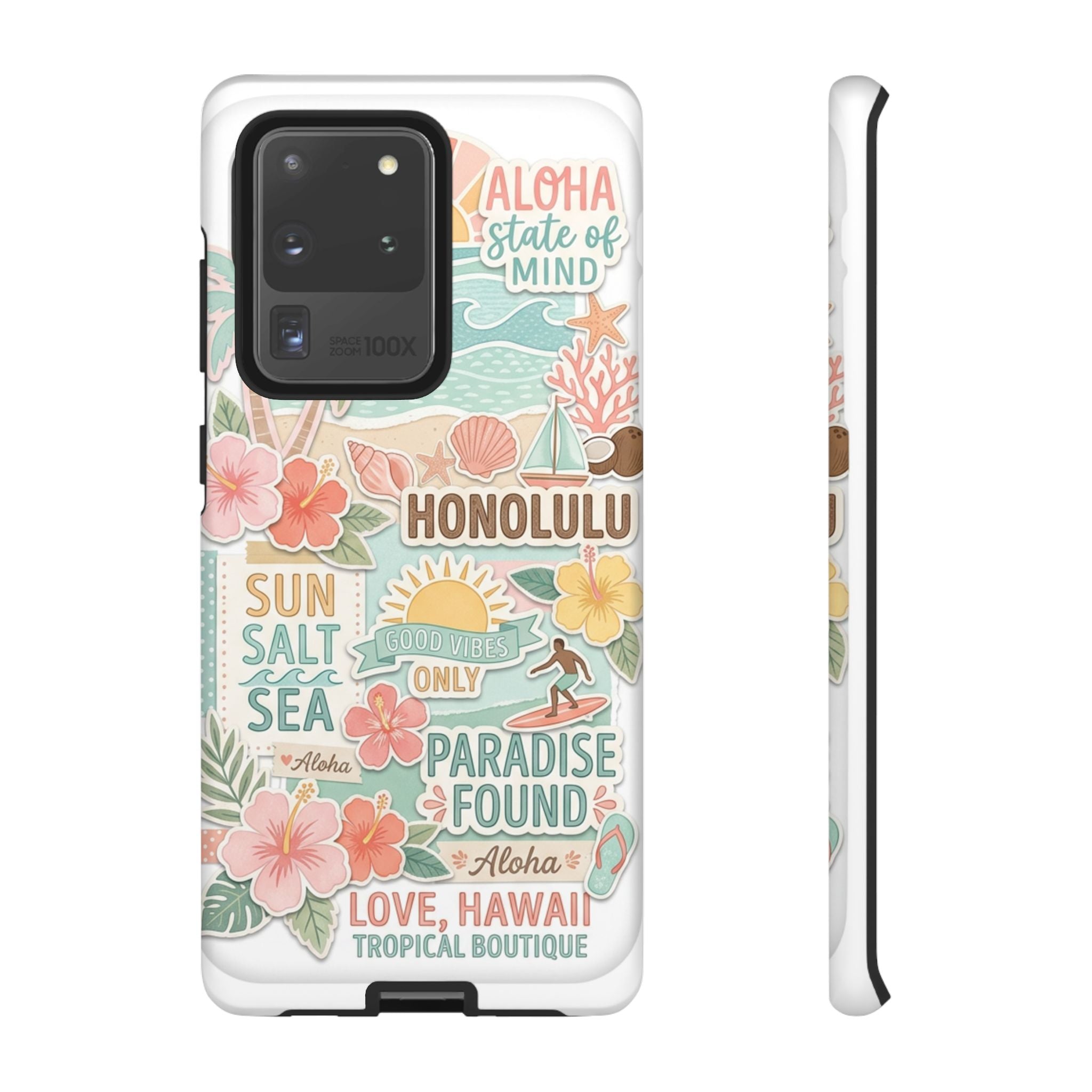 Hawaii Beach Collage Phone Case | Tropical Honolulu Floral Paradise