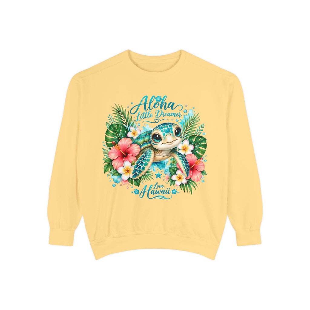 Aloha Little Dreamer Sea Turtle Sweatshirt | Hawaii Floral Beach Vibes