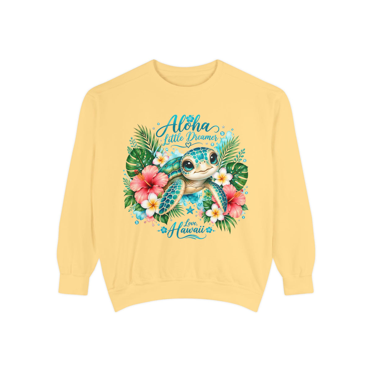 Aloha Little Dreamer Sea Turtle Sweatshirt | Hawaii Floral Beach Vibes