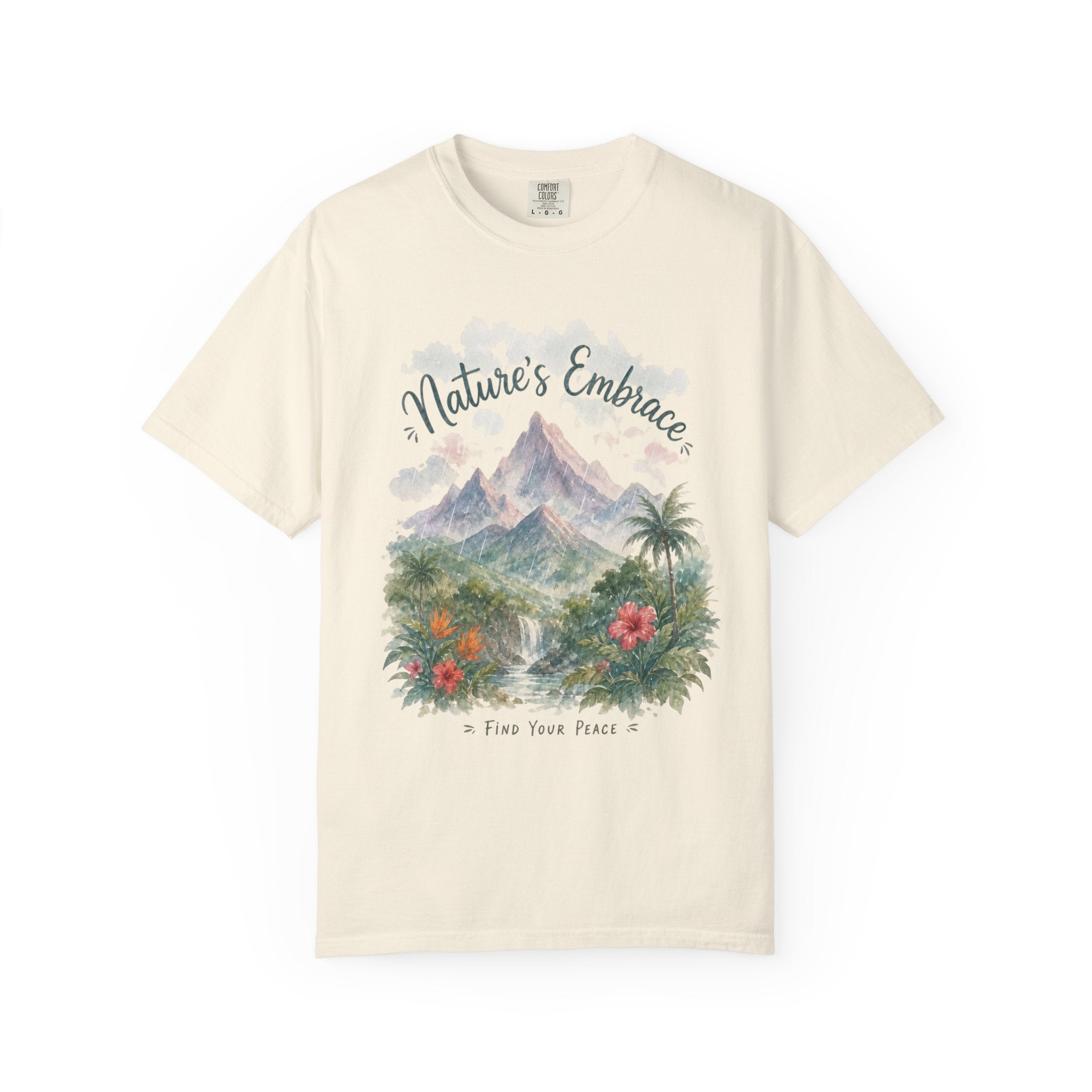Nature's Embrace Mountain & Tropical Floral T-Shirt