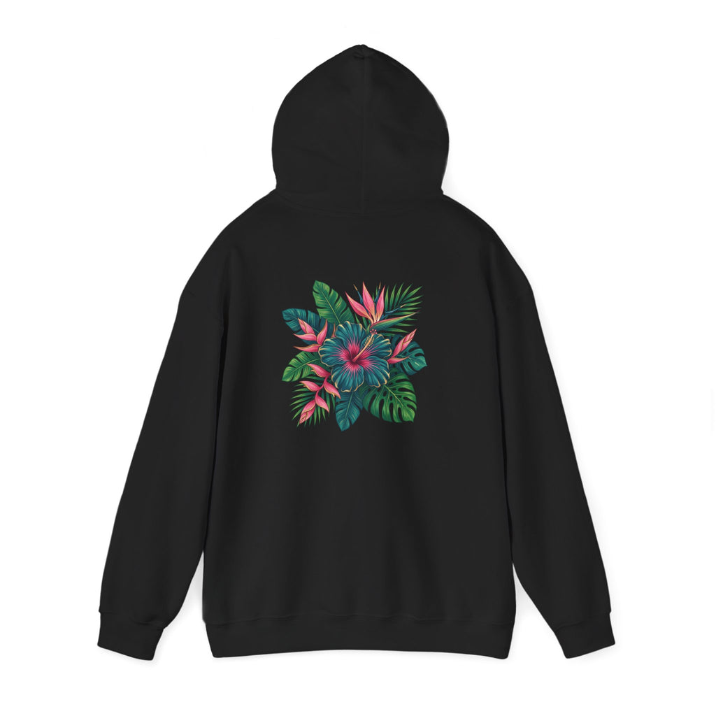 Wahine Tropical Floral Design Hoodie | Hawaiian Hibiscus Palm Leaves