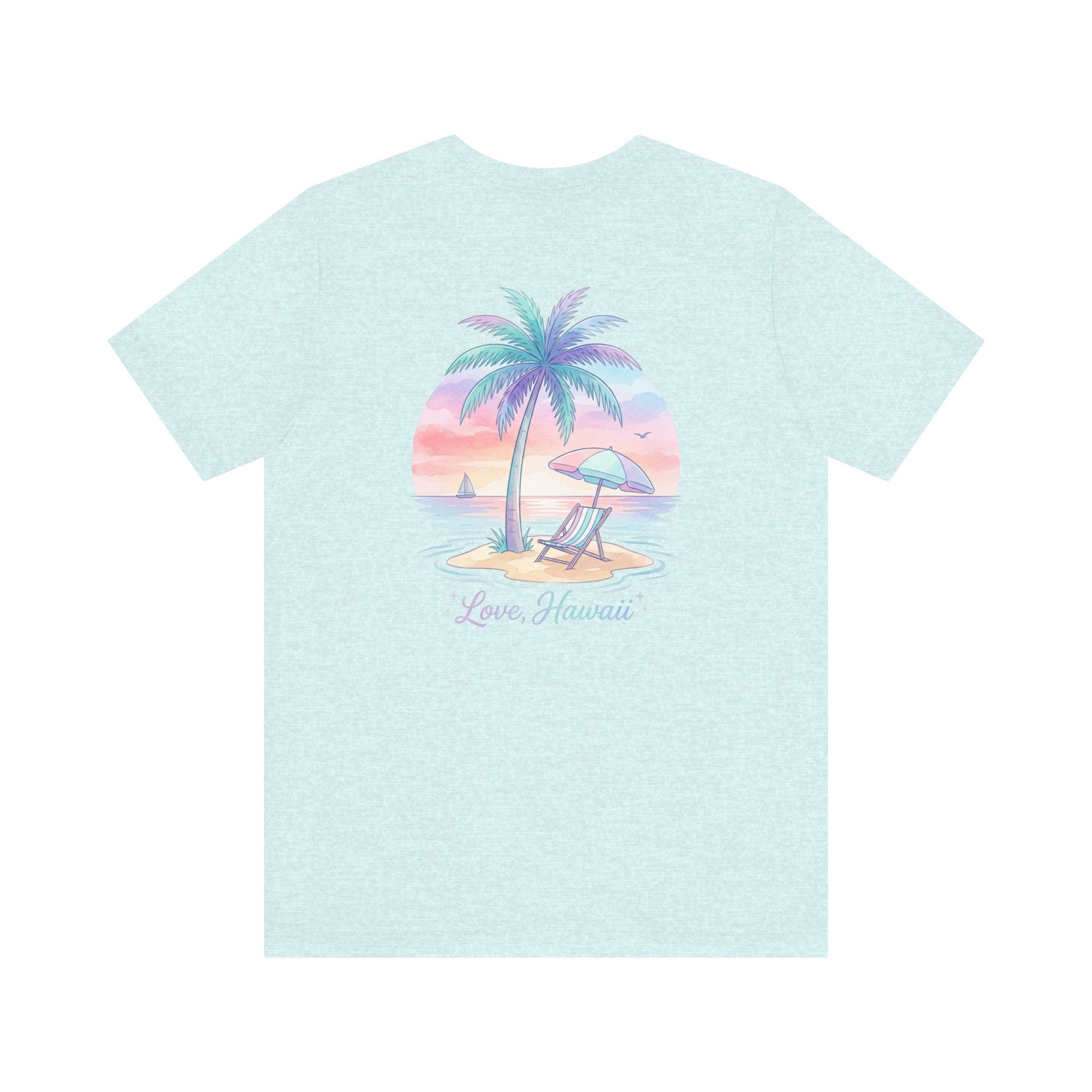 T-Shirt — Lanikai Hawaii Pastel Beach Palm Graphic Tee