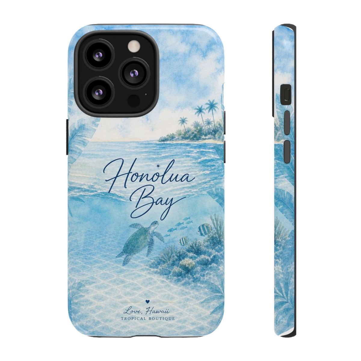 Honolua Bay Hawaii Tough Case | Sea Turtle Ocean Art | Tropical Watercolor Phone Cover