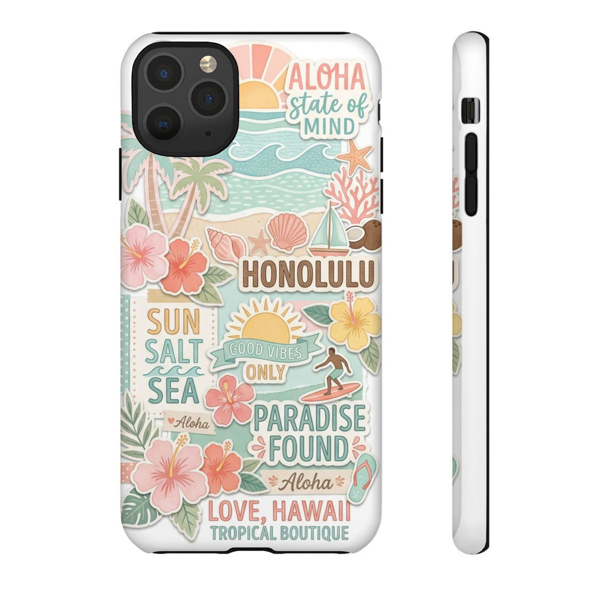 Hawaii Beach Collage Phone Case | Tropical Honolulu Floral Paradise