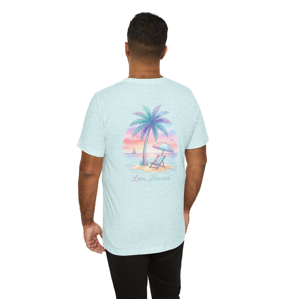 T-Shirt — Lanikai Hawaii Pastel Beach Palm Graphic Tee