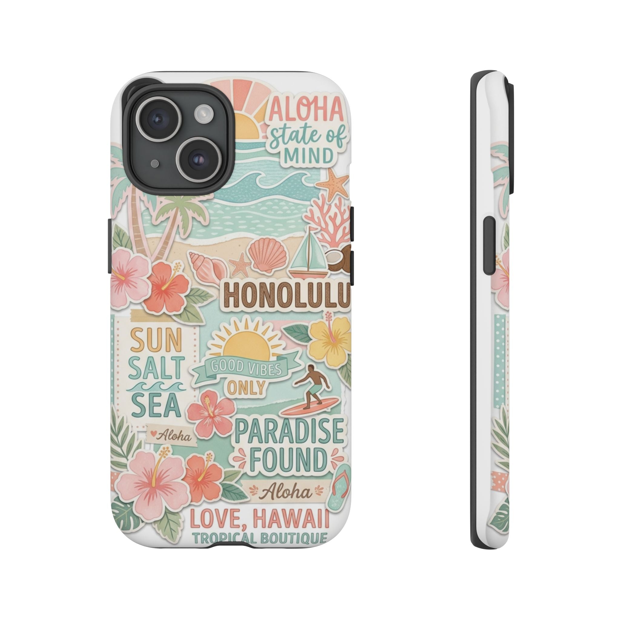 Hawaii Beach Collage Phone Case | Tropical Honolulu Floral Paradise