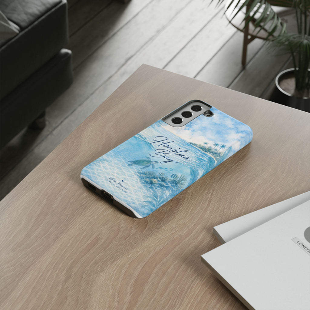 Honolua Bay Hawaii Tough Case | Sea Turtle Ocean Art | Tropical Watercolor Phone Cover
