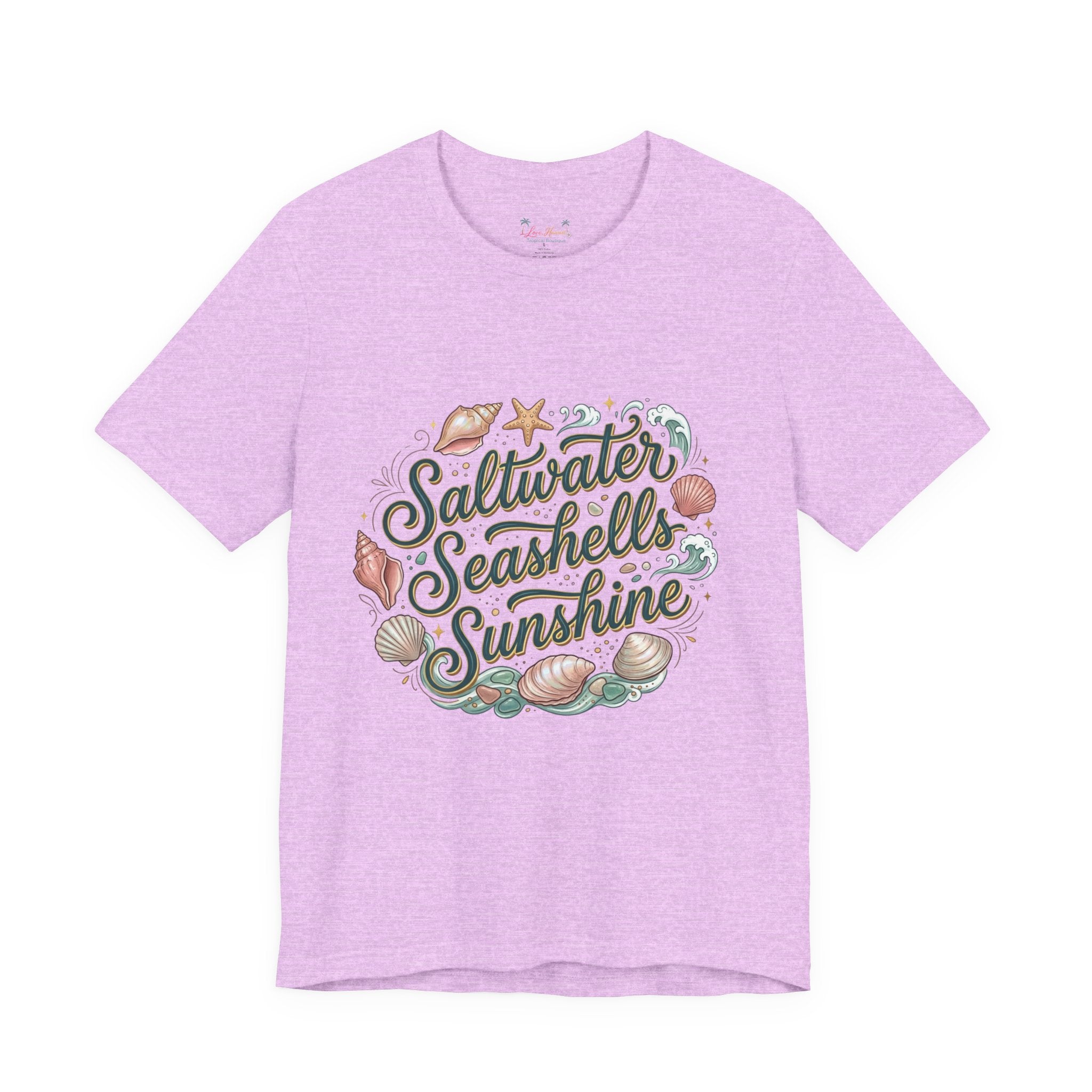 Saltwater Seashells Sunshine T-Shirt — Beachy Coastal Graphic Tee
