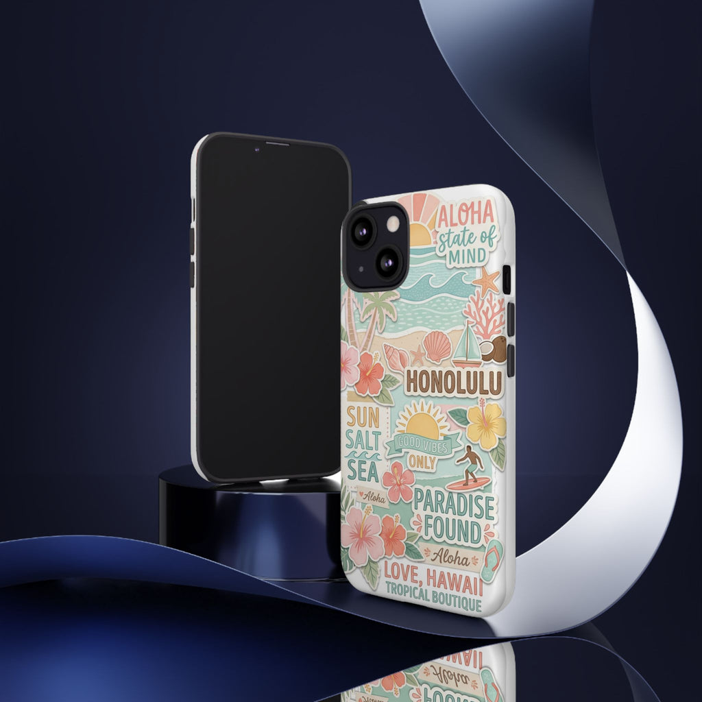 Hawaii Beach Collage Phone Case | Tropical Honolulu Floral Paradise