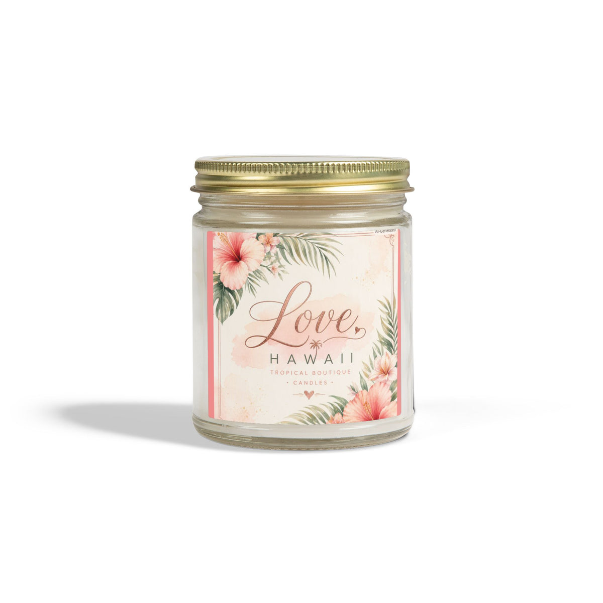 Coconut Apricot Scented Candle — Tropical Boutique Soy Jar (4oz or 9oz)-Love, Hawaii Home Collection