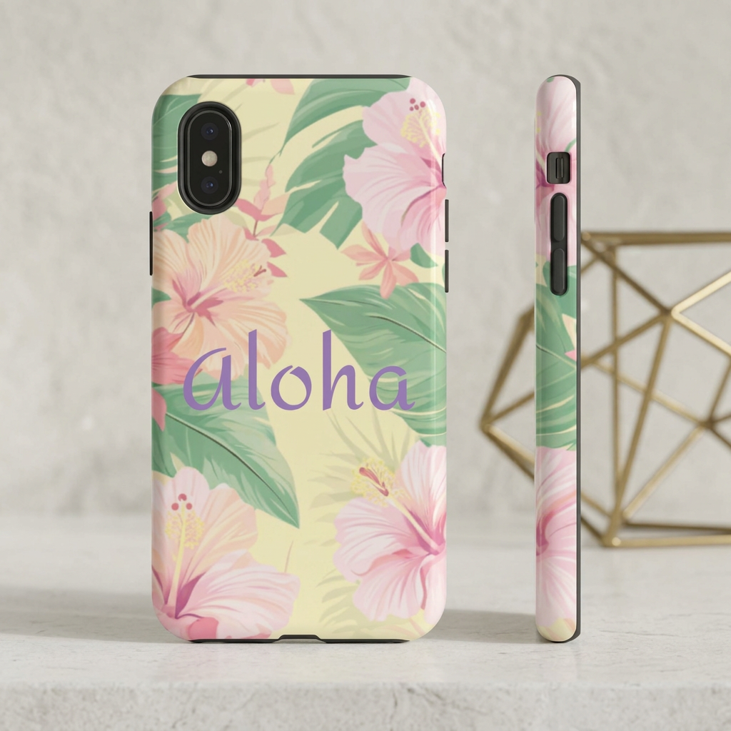 Aloha Floral Tough Phone Case — Tropical Hibiscus Protective Cover
