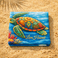 Sea Turtle Beach Towel — Colorful Ocean Turtle Design-Love, Hawaii Swim Collection