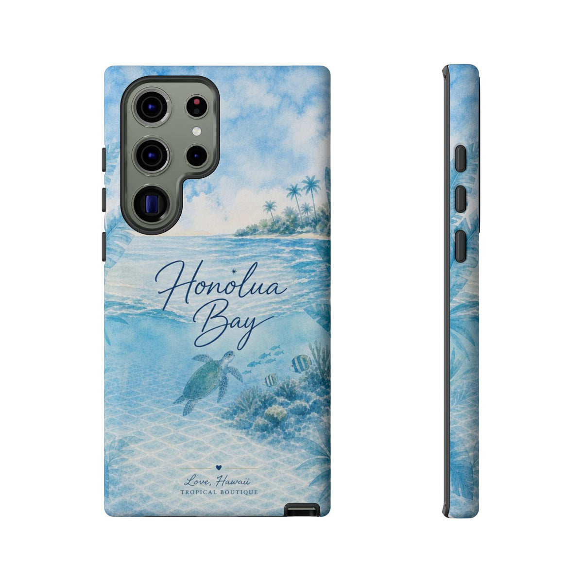 Honolua Bay Hawaii Tough Case | Sea Turtle Ocean Art | Tropical Watercolor Phone Cover