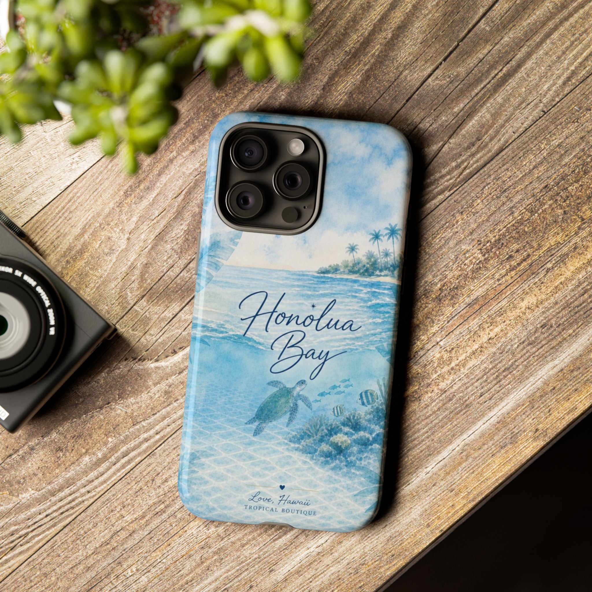 Honolua Bay Hawaii Tough Case | Sea Turtle Ocean Art | Tropical Watercolor Phone Cover
