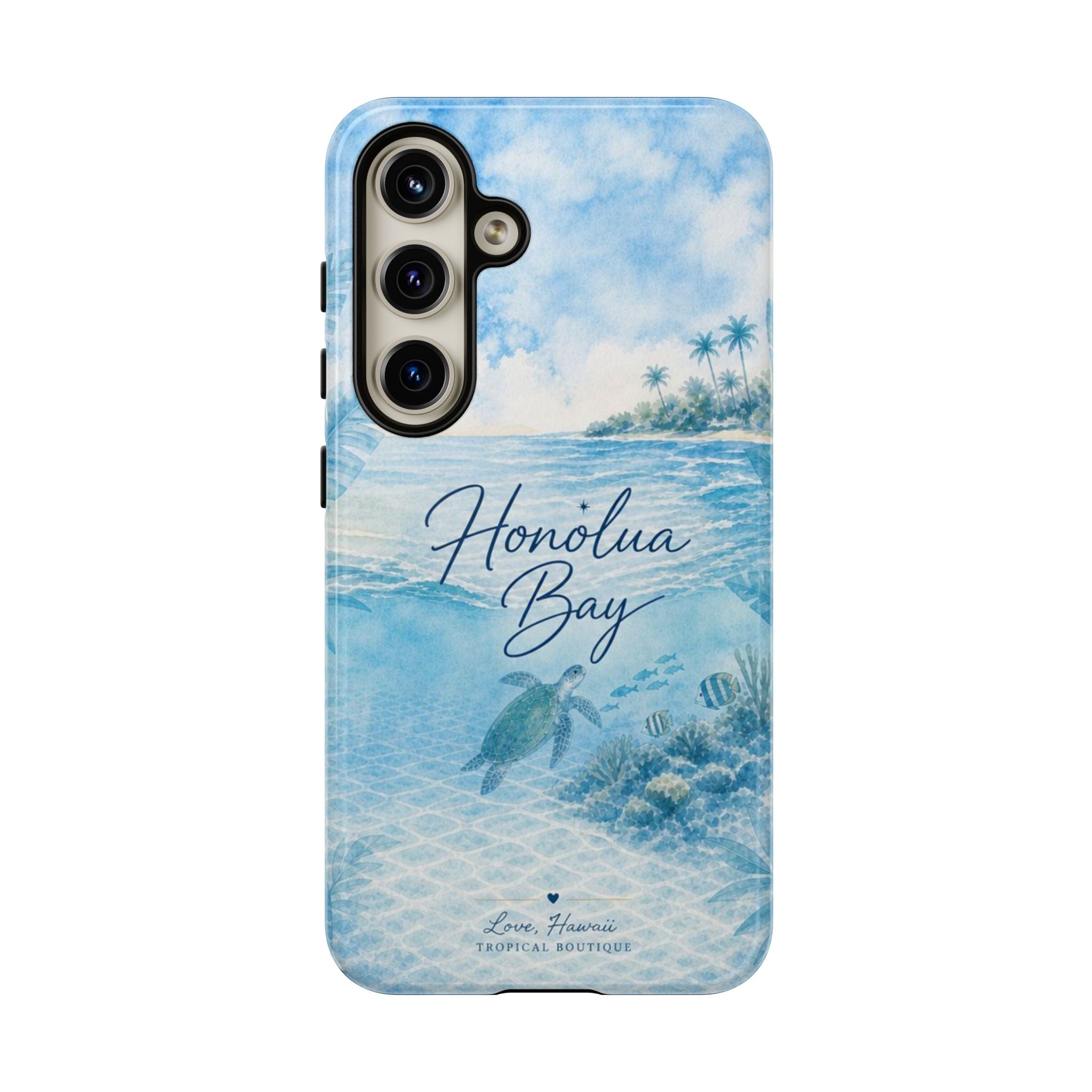 Honolua Bay Hawaii Tough Case | Sea Turtle Ocean Art | Tropical Watercolor Phone Cover