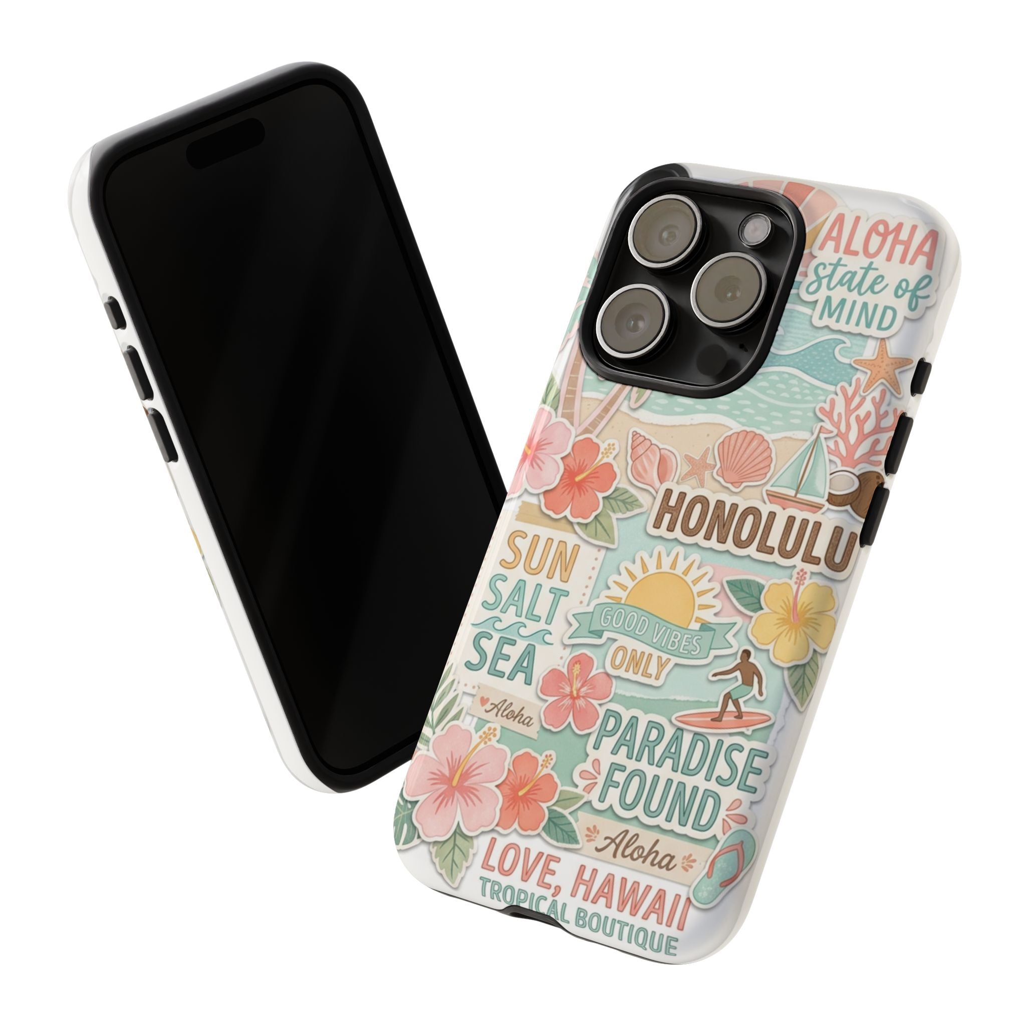 Hawaii Beach Collage Phone Case | Tropical Honolulu Floral Paradise
