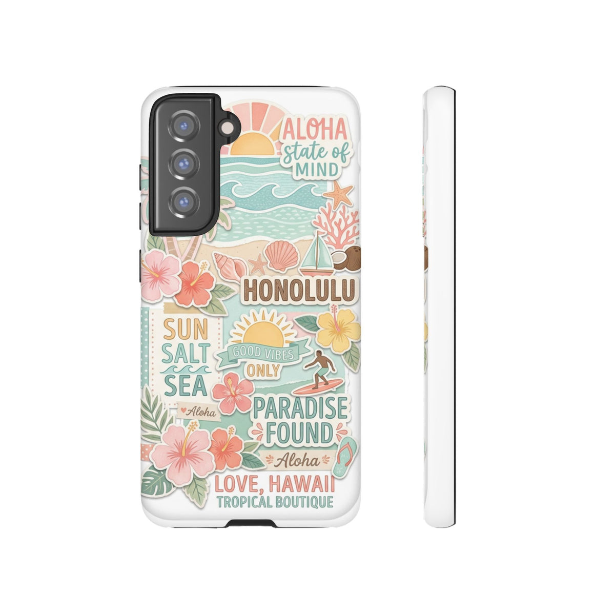 Hawaii Beach Collage Phone Case | Tropical Honolulu Floral Paradise