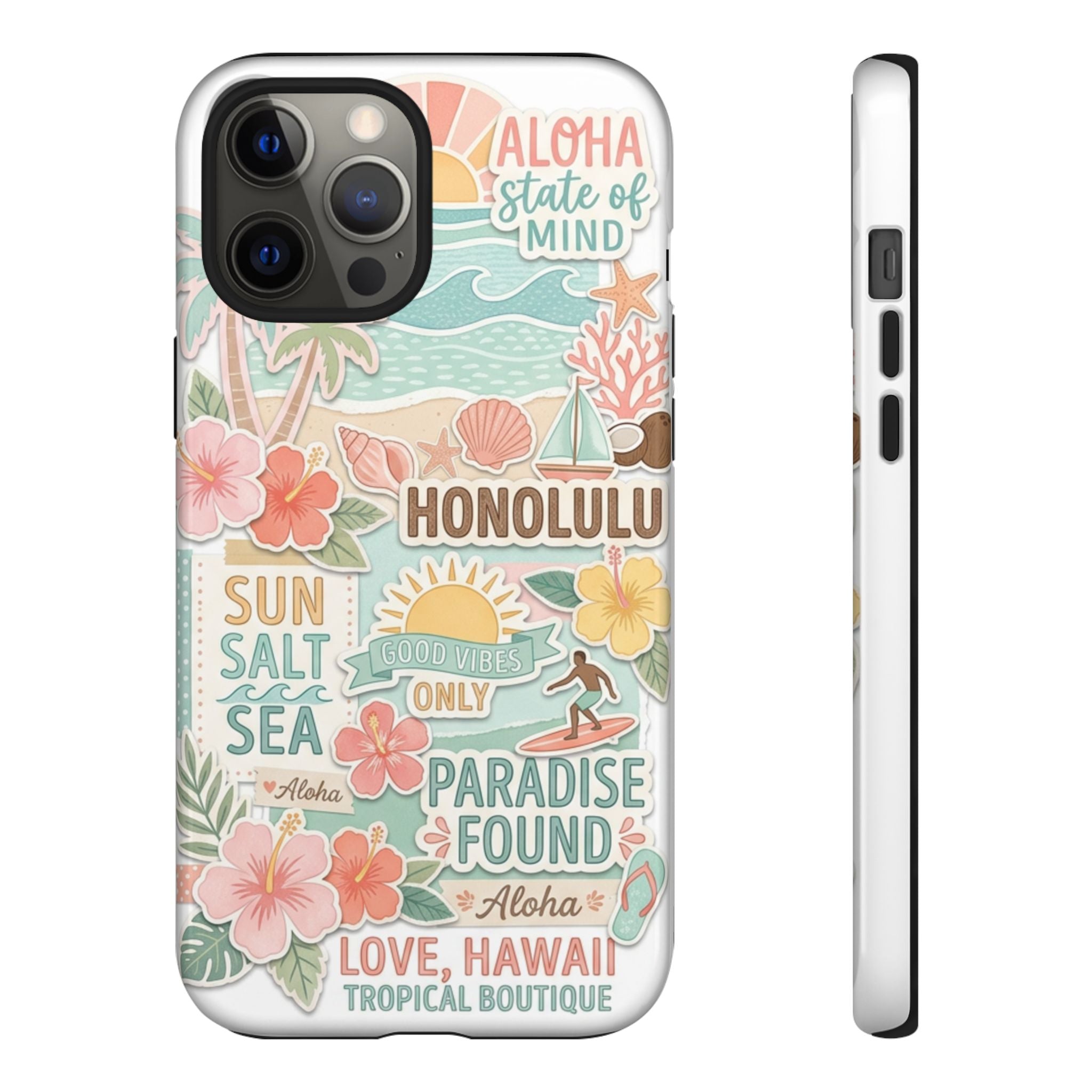 Hawaii Beach Collage Phone Case | Tropical Honolulu Floral Paradise