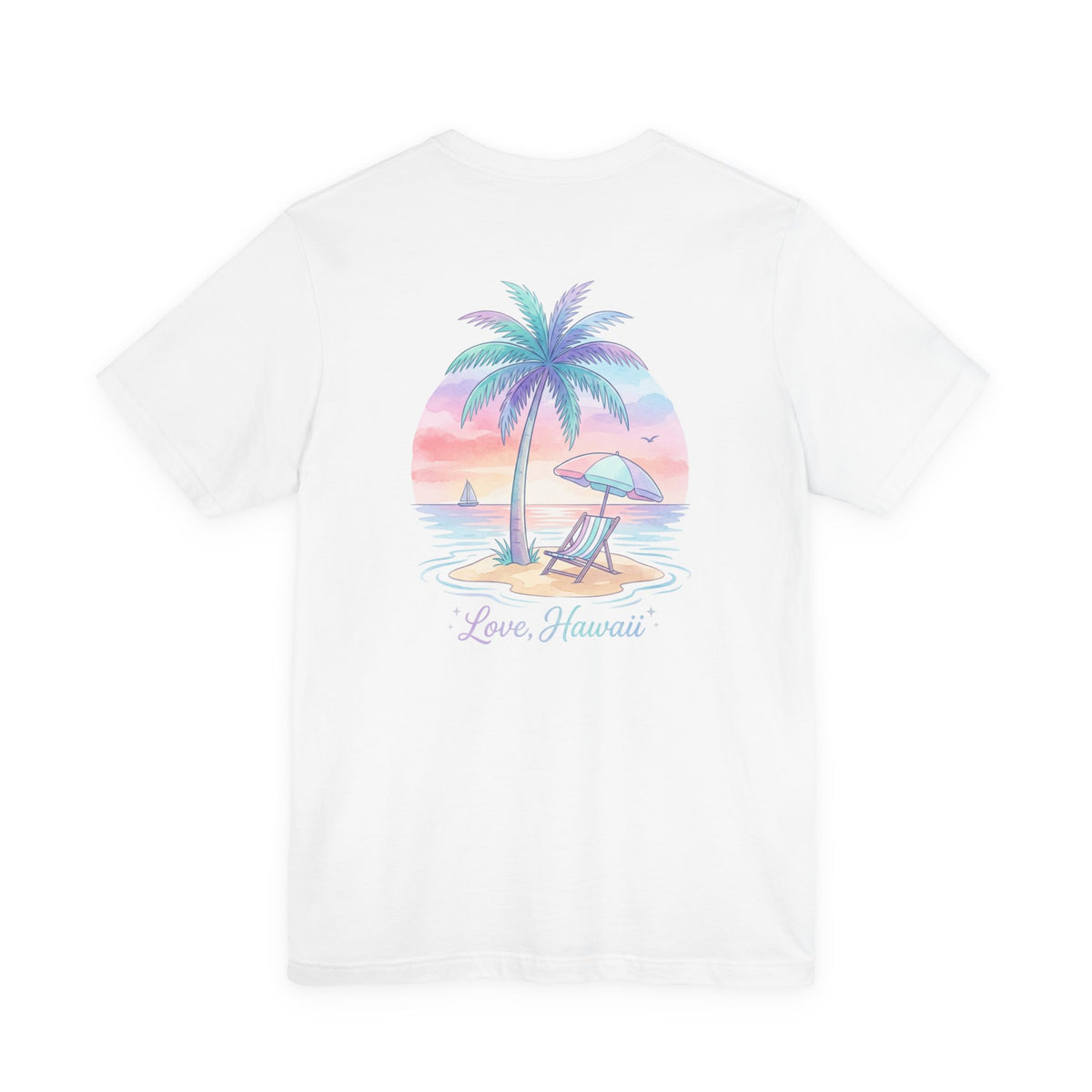 T-Shirt — Lanikai Hawaii Pastel Beach Palm Graphic Tee