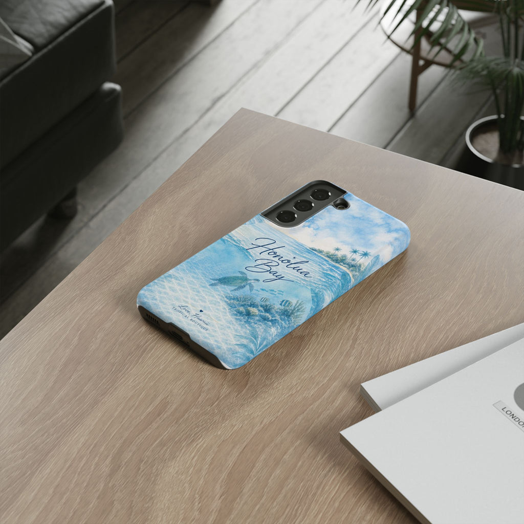 Honolua Bay Hawaii Tough Case | Sea Turtle Ocean Art | Tropical Watercolor Phone Cover