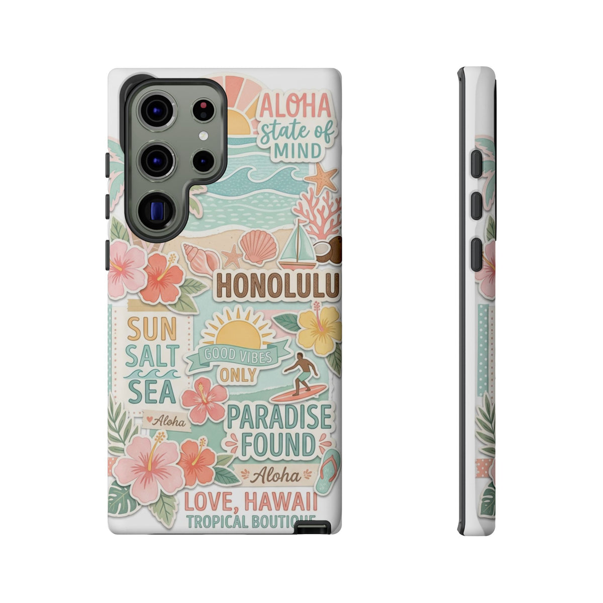 Hawaii Beach Collage Phone Case | Tropical Honolulu Floral Paradise