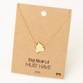 Big Island Hawaii Pendant Necklace: Gold