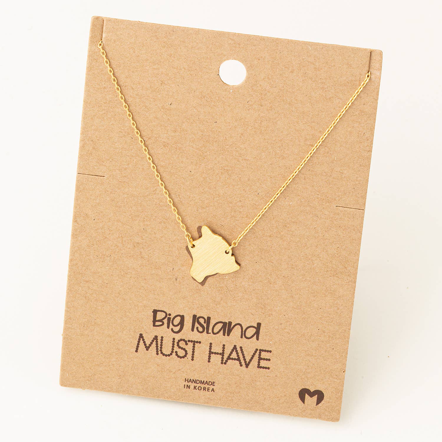 Big Island Hawaii Pendant Necklace: Gold