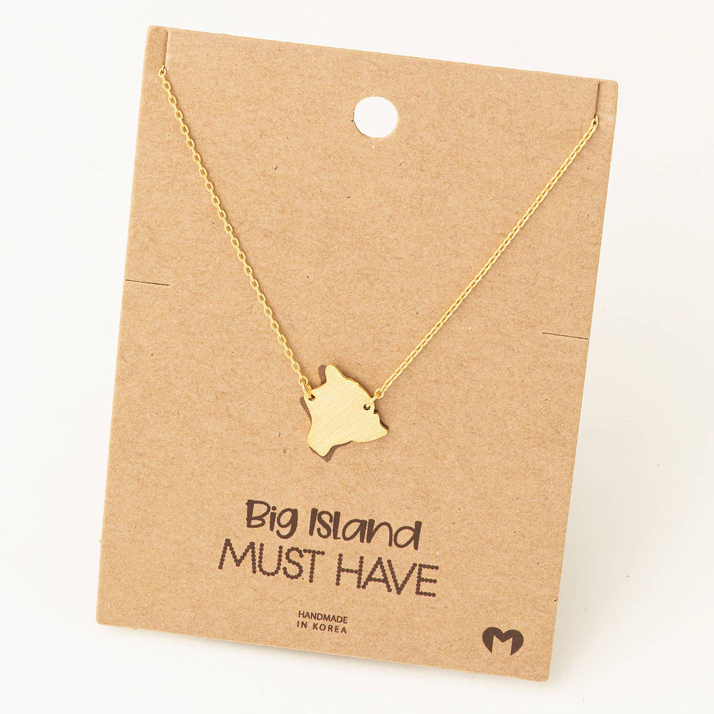 Big Island Hawaii Pendant Necklace: Silver
