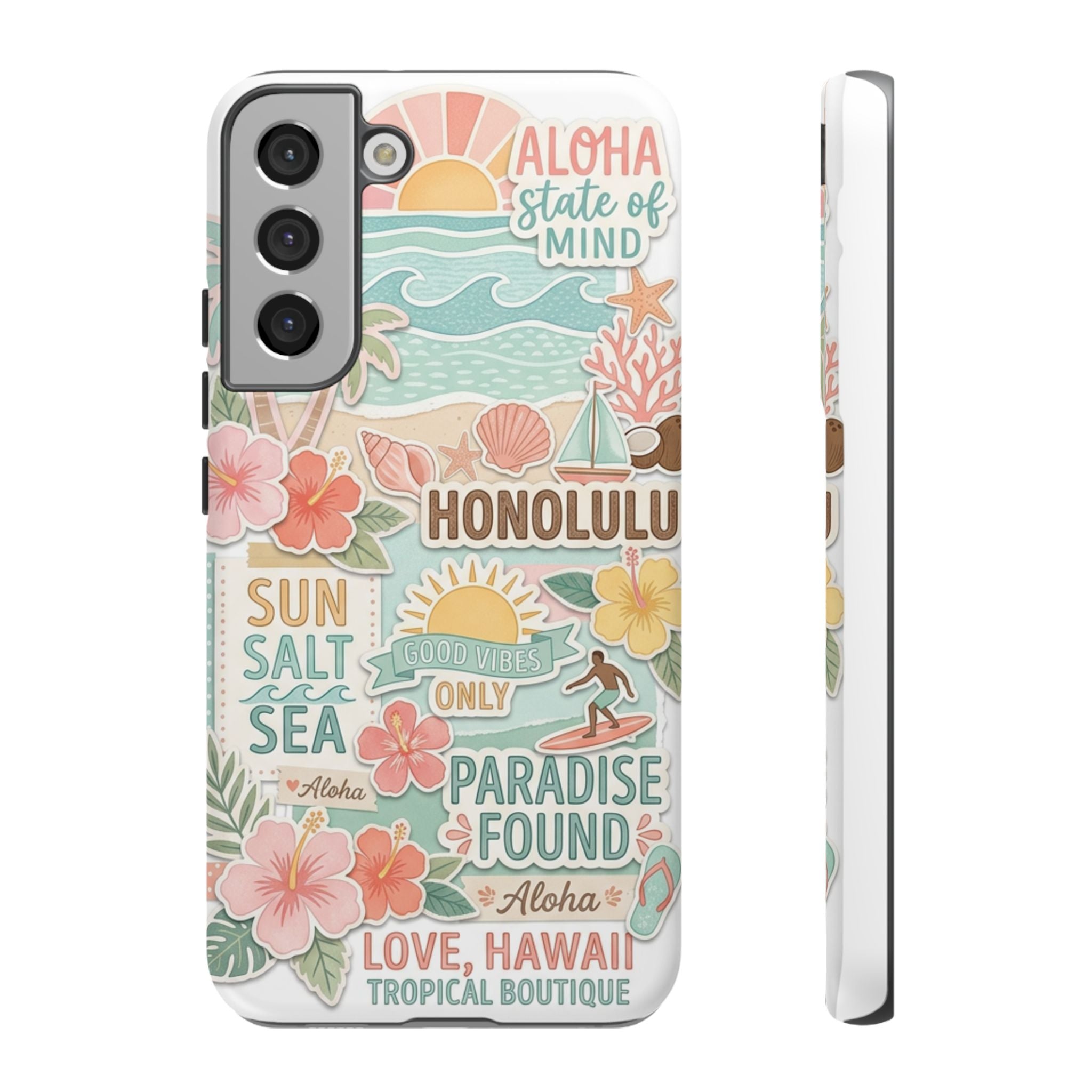Hawaii Beach Collage Phone Case | Tropical Honolulu Floral Paradise