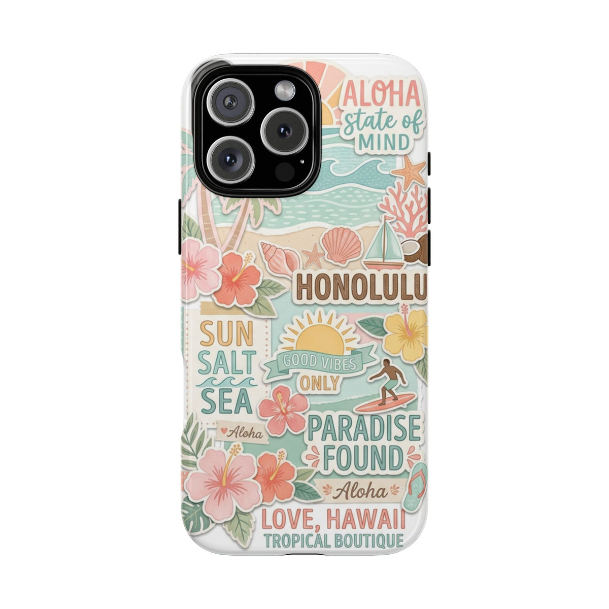Hawaii Beach Collage Phone Case | Tropical Honolulu Floral Paradise