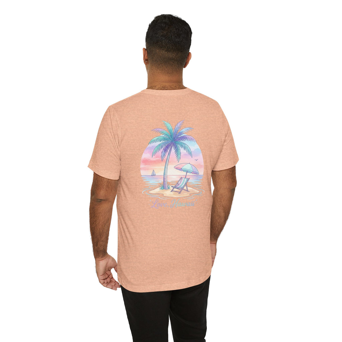 T-Shirt — Lanikai Hawaii Pastel Beach Palm Graphic Tee