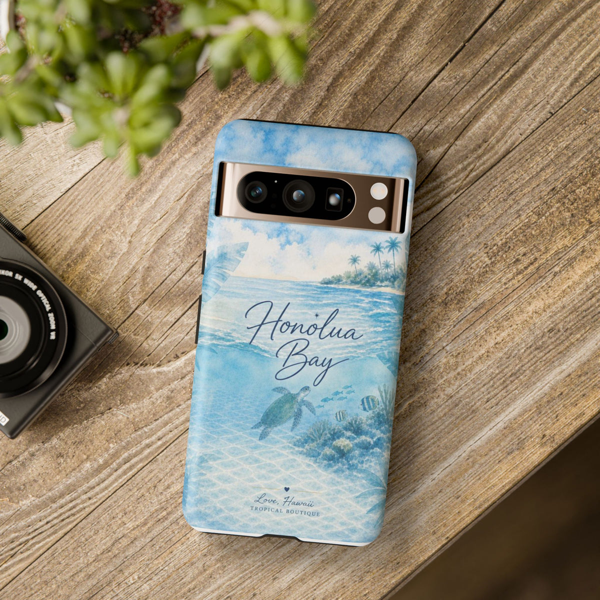 Honolua Bay Hawaii Tough Case | Sea Turtle Ocean Art | Tropical Watercolor Phone Cover
