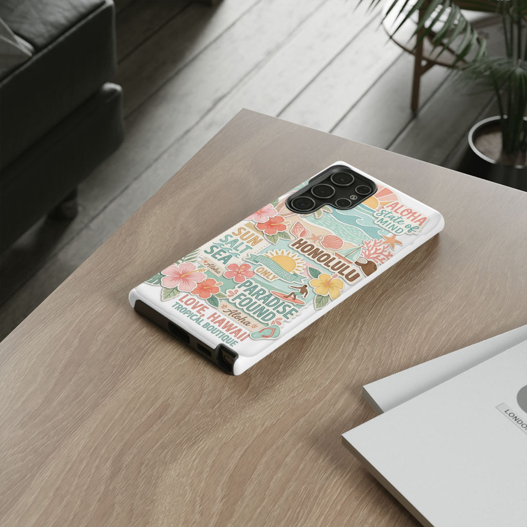 Hawaii Beach Collage Phone Case | Tropical Honolulu Floral Paradise