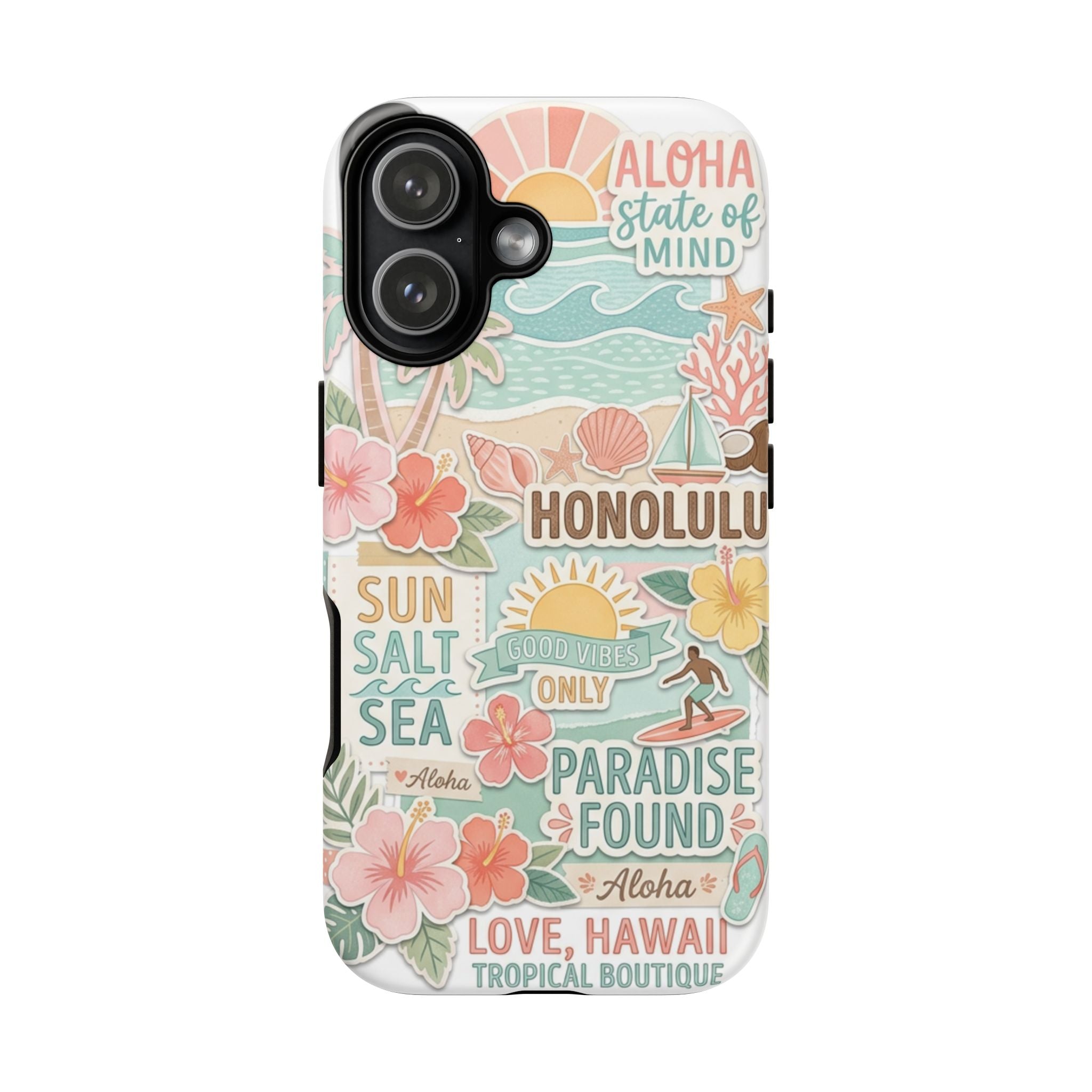 Hawaii Beach Collage Phone Case | Tropical Honolulu Floral Paradise
