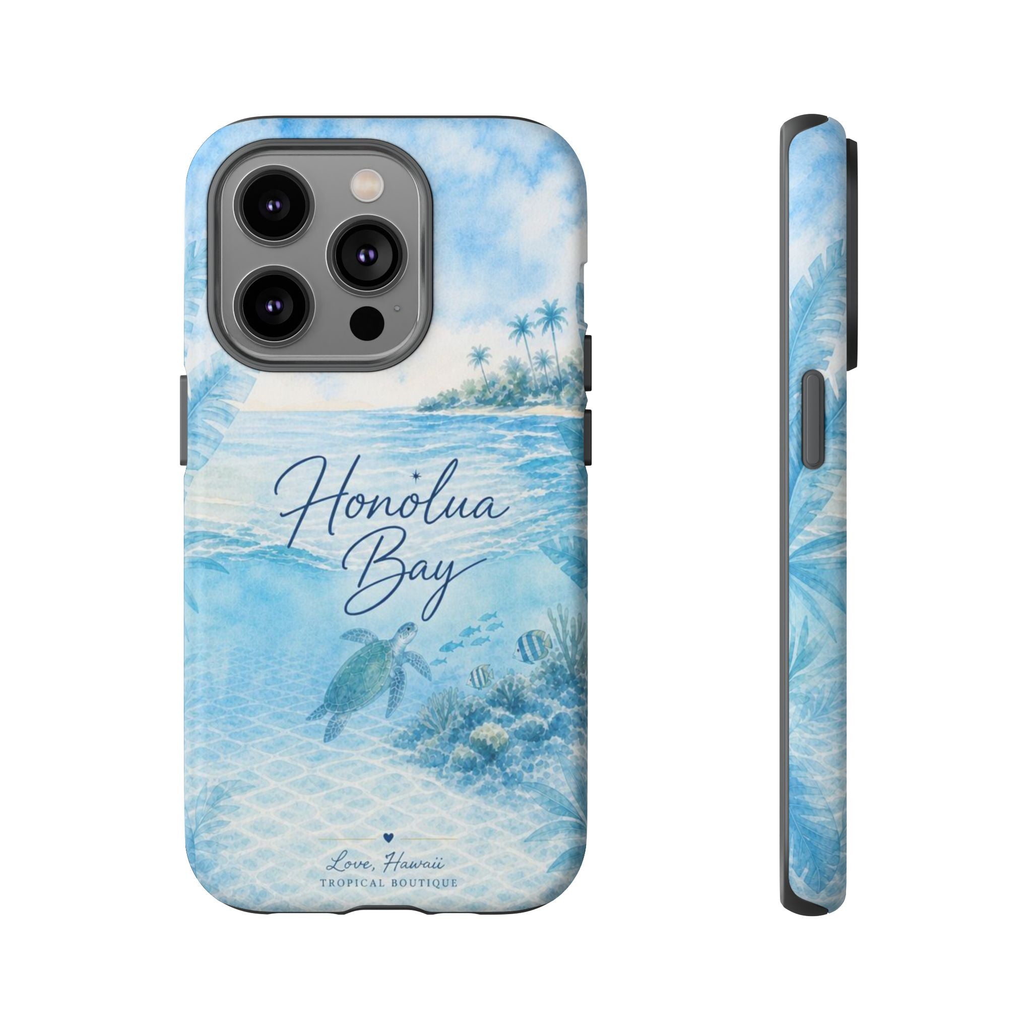 Honolua Bay Hawaii Tough Case | Sea Turtle Ocean Art | Tropical Watercolor Phone Cover