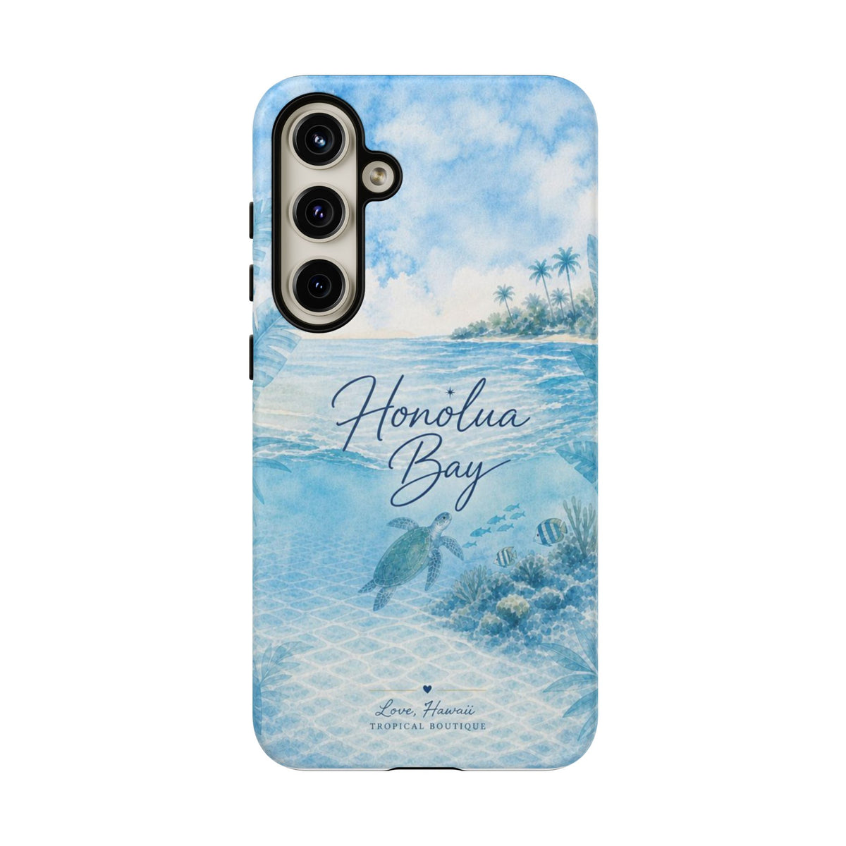 Honolua Bay Hawaii Tough Case | Sea Turtle Ocean Art | Tropical Watercolor Phone Cover