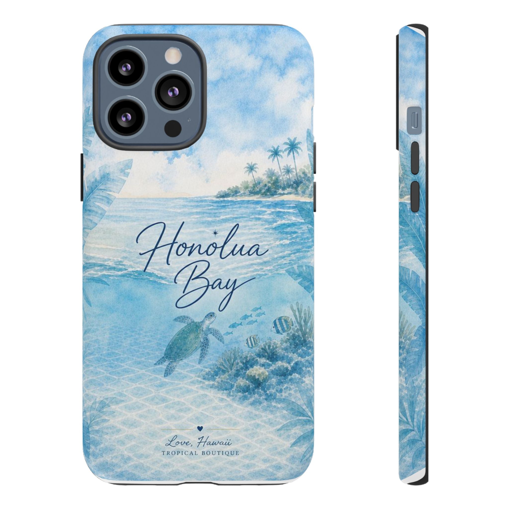 Honolua Bay Hawaii Tough Case | Sea Turtle Ocean Art | Tropical Watercolor Phone Cover